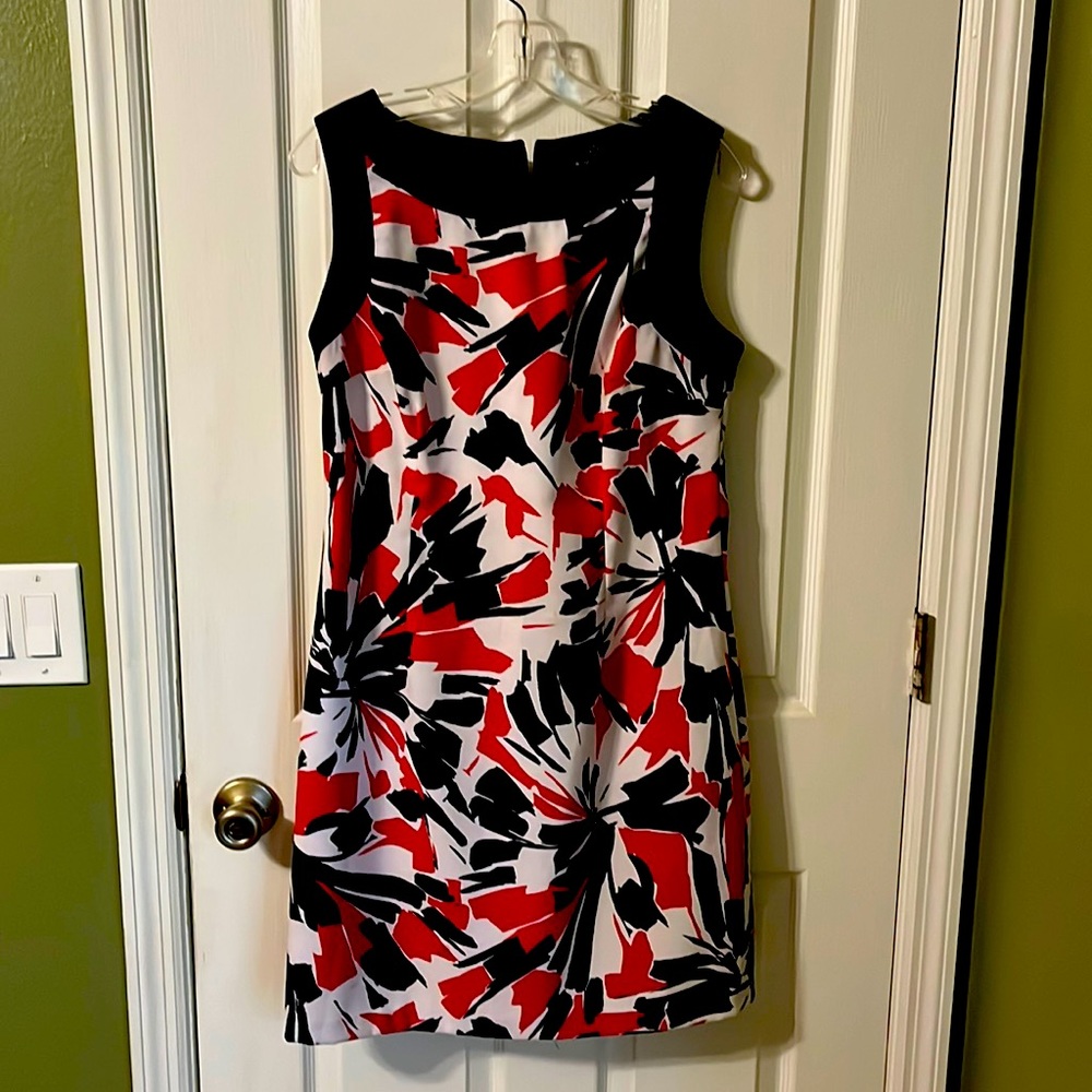 Ronnie Nicole sheath dress red black and white